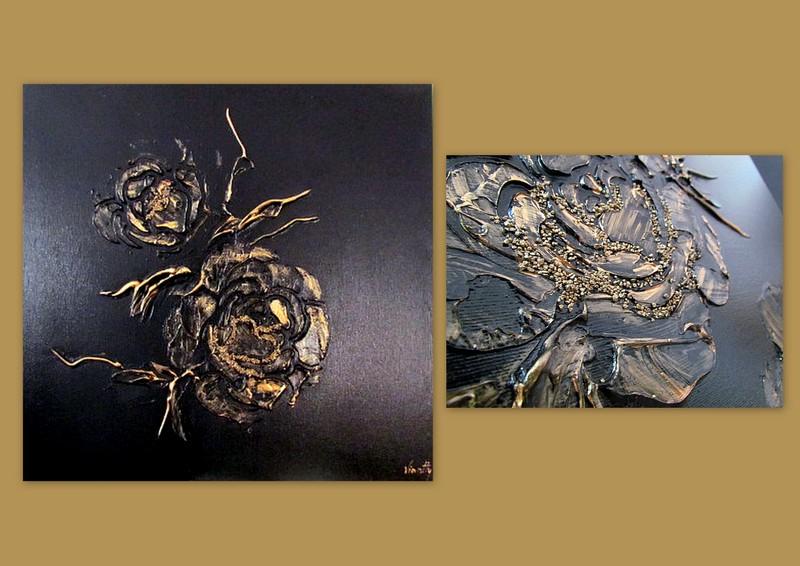 Picturi abstracte/ moderne GOLDEN ROSES 