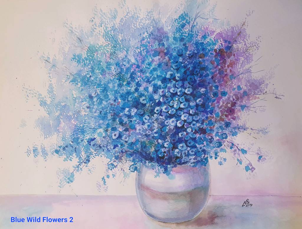 Blue Wild Flowers Tablou De Gabriela Calinoiu