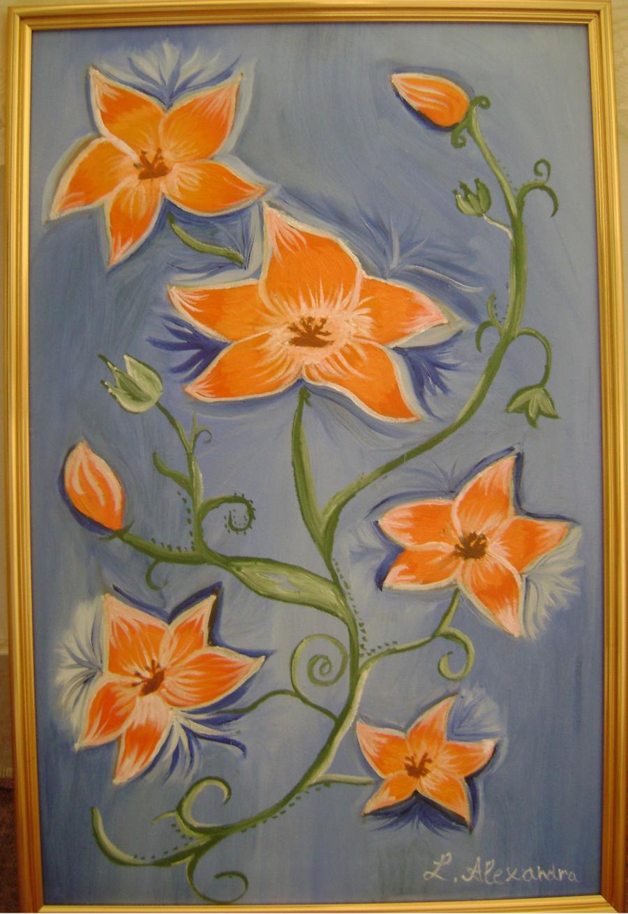 Picturi cu flori Orange flowers