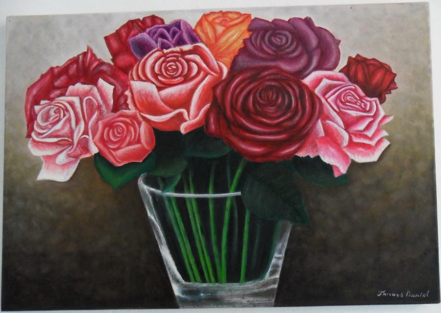 Picturi cu flori paint with roses