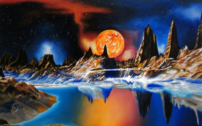 Picturi surrealism   Trappist-1e planet