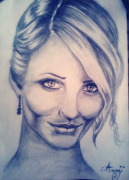 Picturi in creion / carbune Cameron diaz