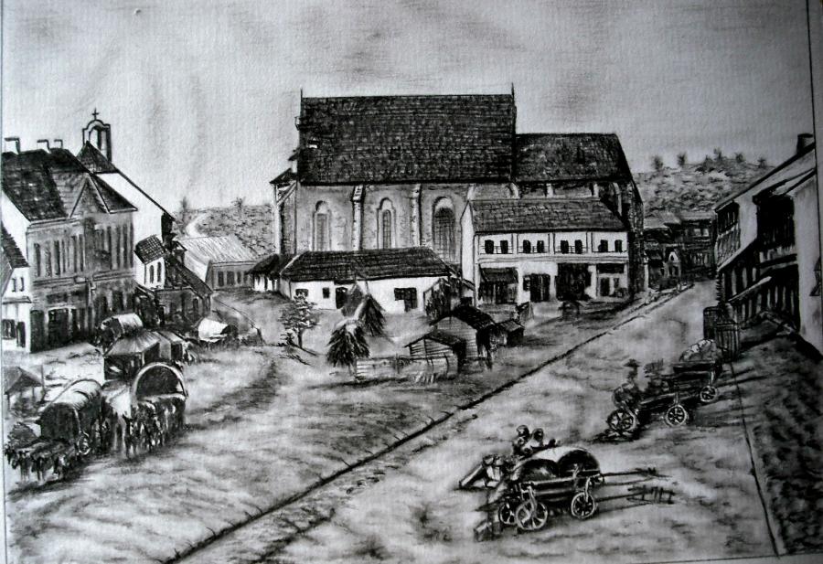 Picturi in creion / carbune Turda-Centru 1889