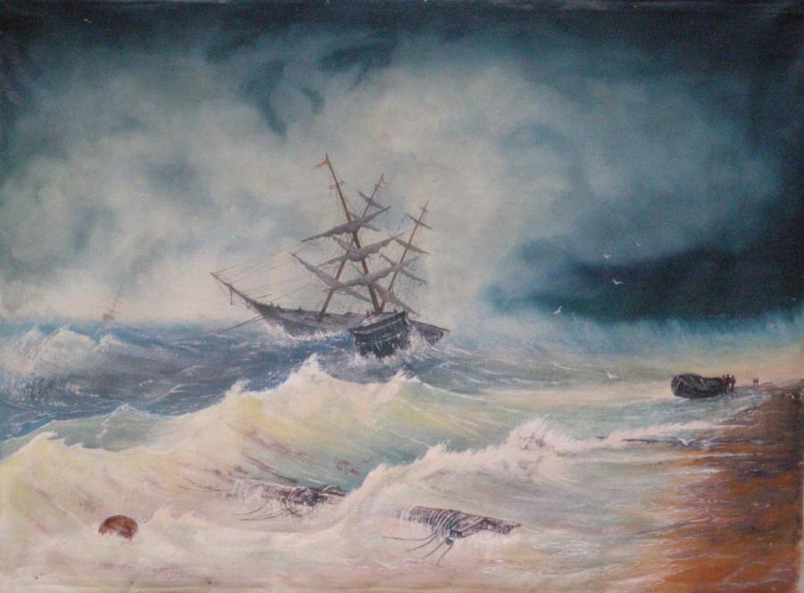 Picturi maritime navale Storm