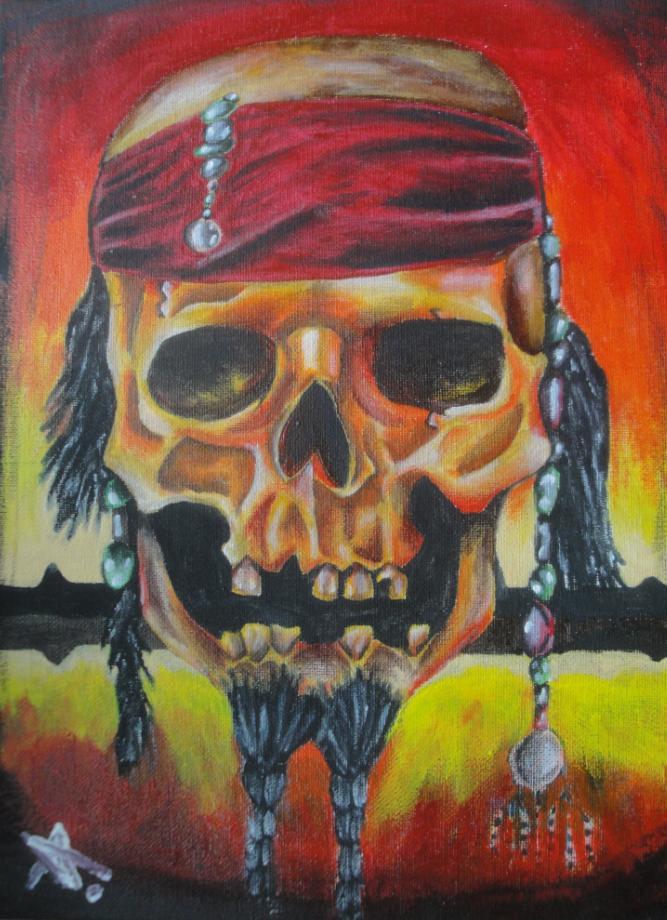 Picturi surrealism Pirate Skull 