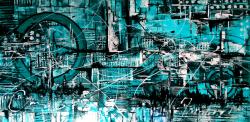 Picturi abstracte/ moderne Turquoise Nr 17