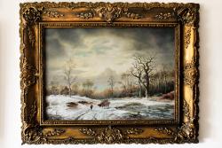 Picturi cu peisaje Winterlandschaft - Rep dupa C. L. Scheins